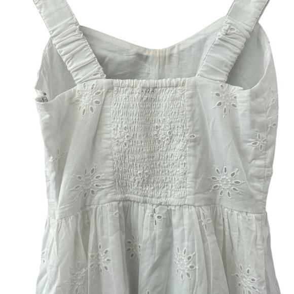 J.Crew Preppy Eyelet Midi Dress in‎ Bright White Pockets Size 00 - Picture 11 of 12